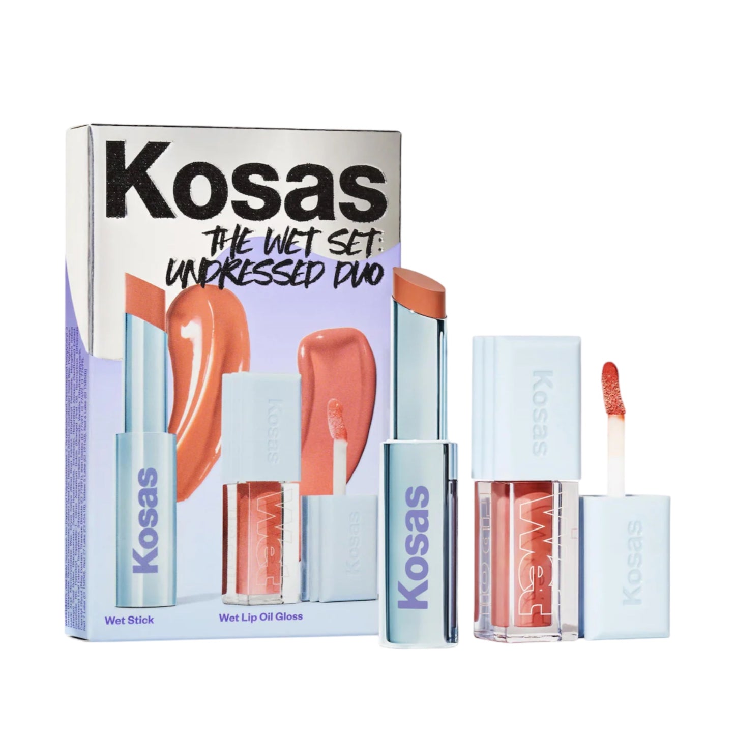 The Wet Set Undressed: Nude Sheer Lipstick + Lip Oil Set-PREVENTA
